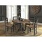 International Concepts 36 in. Round Extension Dining Table with Leaf and 4 Madrid LadderBack Chairs - 5 Piece Dining Set K45-36RXT-C2-4 - alternate 1